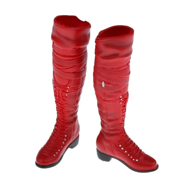 Botas de Cuerpo Grosero CUTICAT 1/6 Para Kumik HT TTL Modelo de Muñeca Rojo