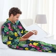 thumbnail image 4 of Salouo Watercolor Cactuses Print Button-Front Long Sleeve Pajama Set for Men, Soft 2Pjs Men's Long Sleeve Sleepwear -X-Large, 4 of 7