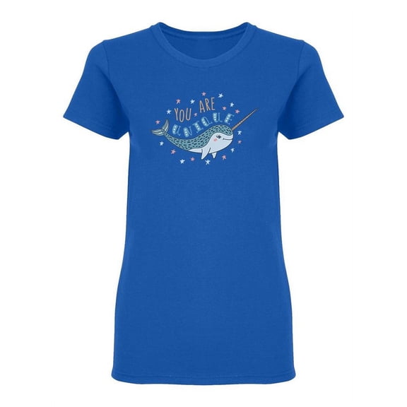 Unique Narwhal Design Shaped T-Shirt Women -Image by Shutterstock, Female Large