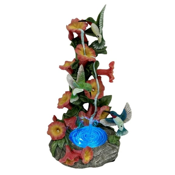 The Bradford Exchange Magical Morning Hummingbird Garden Sculpture Collection Issue #3 Handcrafted Resin 8" W x 11" H