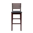 thumbnail image 3 of Pemberly Row 31" Wood & Faux Leather Bar Stool in Dark Merlot/Black, 3 of 15