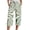 Green, variant on CAIVO Women Summer Capri Pants Fashion Striped Print Button Casual Versatile Drawstring Loose Ankle Length Pants Breathable Trousers