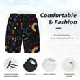 thumbnail image 2 of Kdxio Cartoon Pride Lgbt Print Men's Swim Trunks with Compression Liner 7 Inch Inseam Quick Dry Swim Shorts, 2 of 5