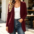 thumbnail image 5 of Vivianyo HD Women's Corduroy Open Front Cardigan with Pockets, Long Sleeve Curved Hem Sweater Jacket, Fall Outerwear for Office Layering and Weekend Plans, Size S-XL, 5 of 8