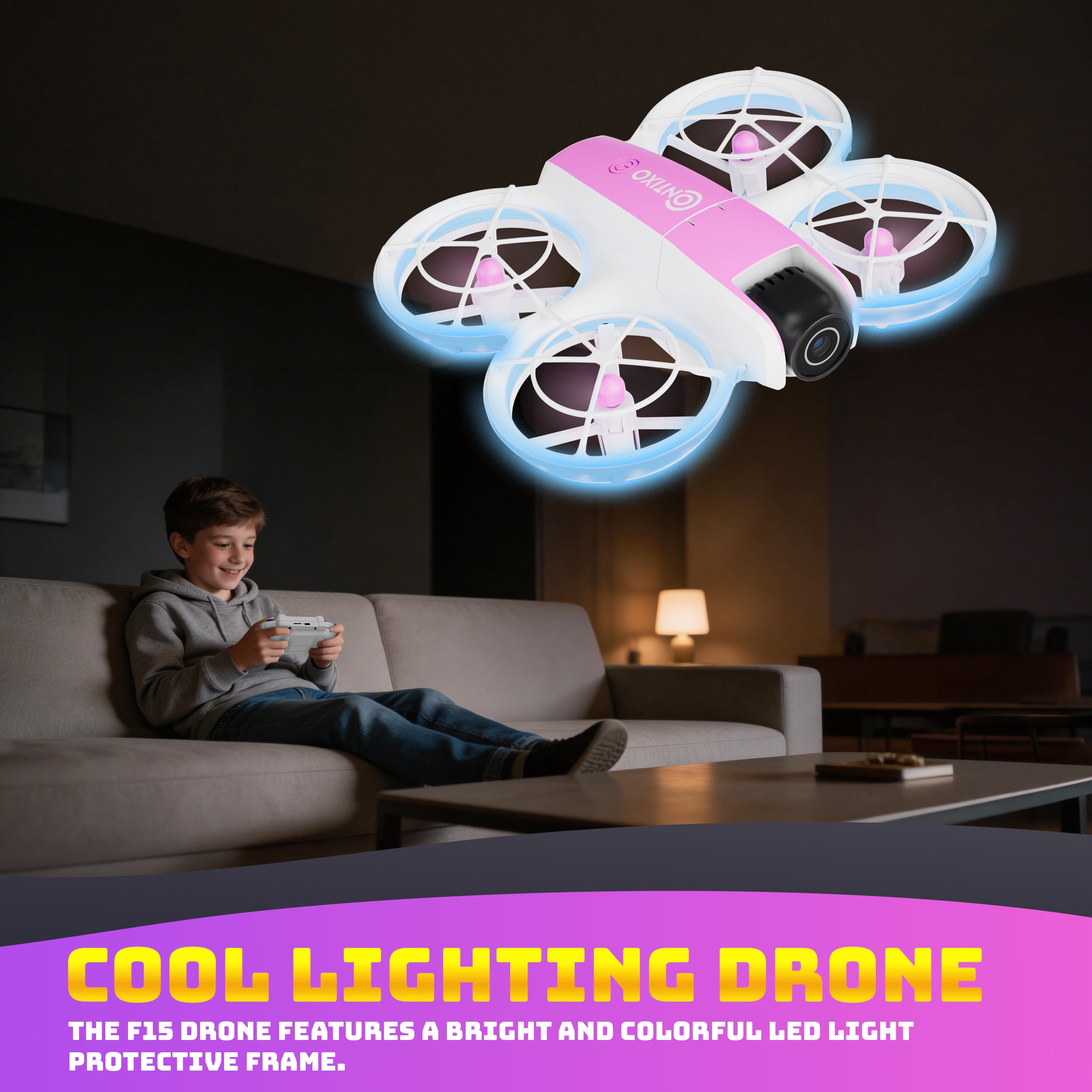 Contixo F15 Aerial Drone Skins w/ Remote Controller & Manual, Pink