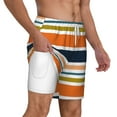 thumbnail image 3 of Gaeub Colorful Pastel Stripes Mens Swim Trunks Stretch Beach Shorts Quick Dry for Men Swim Shorts Swimwear with Pockets- Medium, 3 of 9