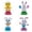 A 1PCS & B 1PCS & C 1PCS & D 1PCS, variant on 2 Pieces Easter Rabbit Solar Dancing Toys Bunnies Car Dancer Doll Cute Rabbit with Eggs Car Windowsill Decor Toys SunCatcher Car Desk Decor