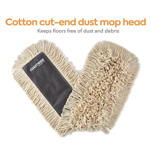 Staples Coastwide Professional Economy Cut-End Dust Mop Head Cotton 36" x 5" White 3/Pack CW56758