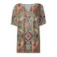 thumbnail image 5 of GEWSEY Womens Summer Tops Dressy Casual Button Notch V Neck T Shirts Short Sleeve Cotton Tee Blouse Tunic Petite Tshirt 2026 (Khaki, XL), 5 of 5