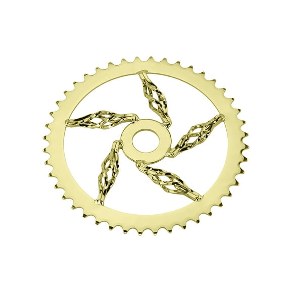 Lowrider bike Cage Twisted Steel Chainring 1/2 X 1/8 44t Gold.