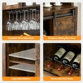 thumbnail image 3 of 70'' Tall Farmhouse Coffee & Wine Bar Cabinet – Sliding Barn Doors, Storage Hutch, Wine & Glass Rack – Freestanding Buffet Sideboard for Dining Room, Kitchen, or Home Bar – Brown | System default_3, 3 of 7
