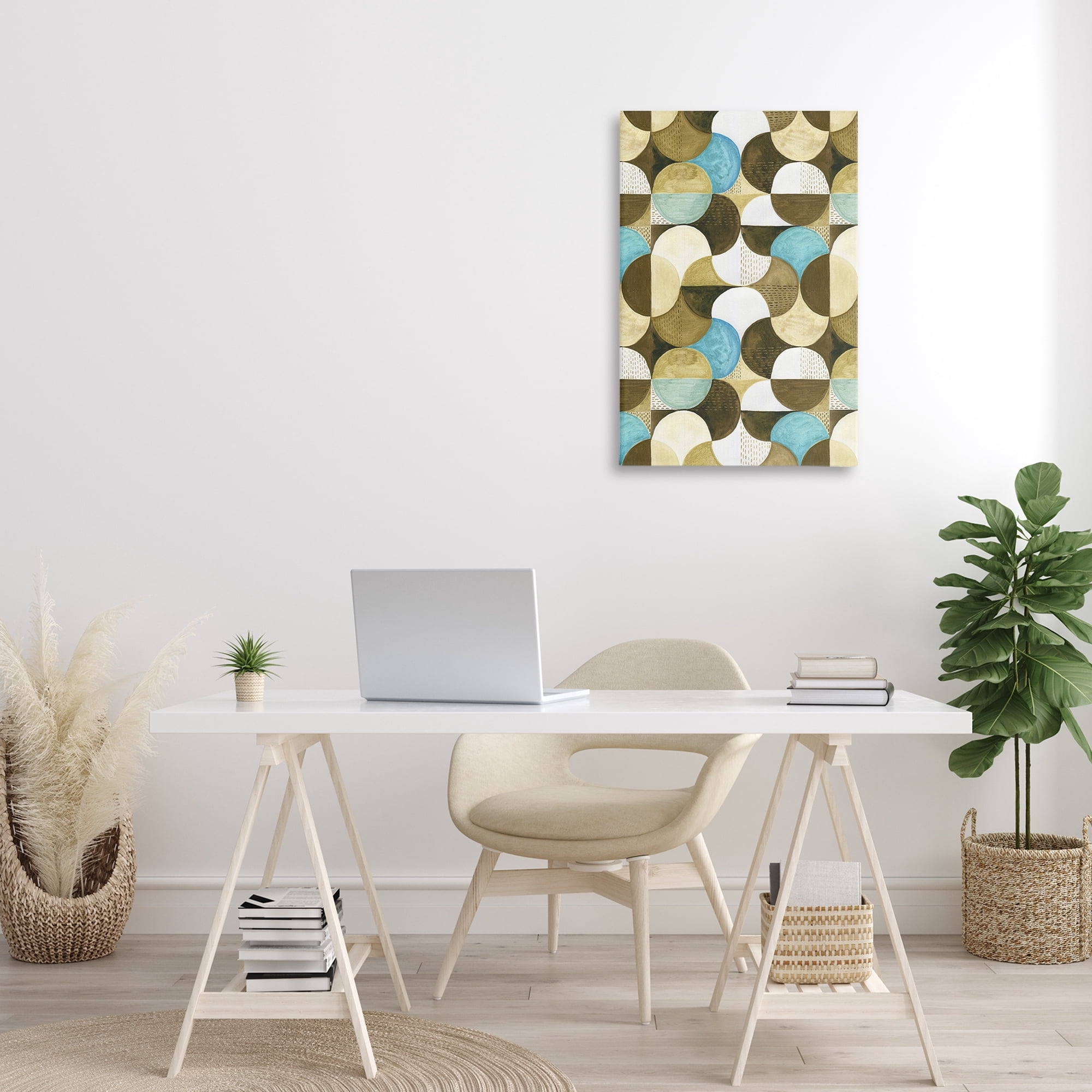 Stupell Industries Boho Circular Pattern Abstract Painting Gallery Wrapped Canvas Art Print Wall Art, 20 x 30