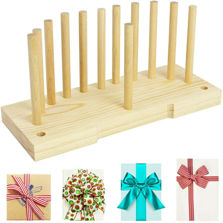 Wooden Bow Maker for Ribbon, Multipurpose Bow Maker for Ribbon for Wreaths  with Twist Ties, Bow Making Tool for Christmas Gift, Party Wedding  Decorations, Holiday Wreaths, DIY Crafts 