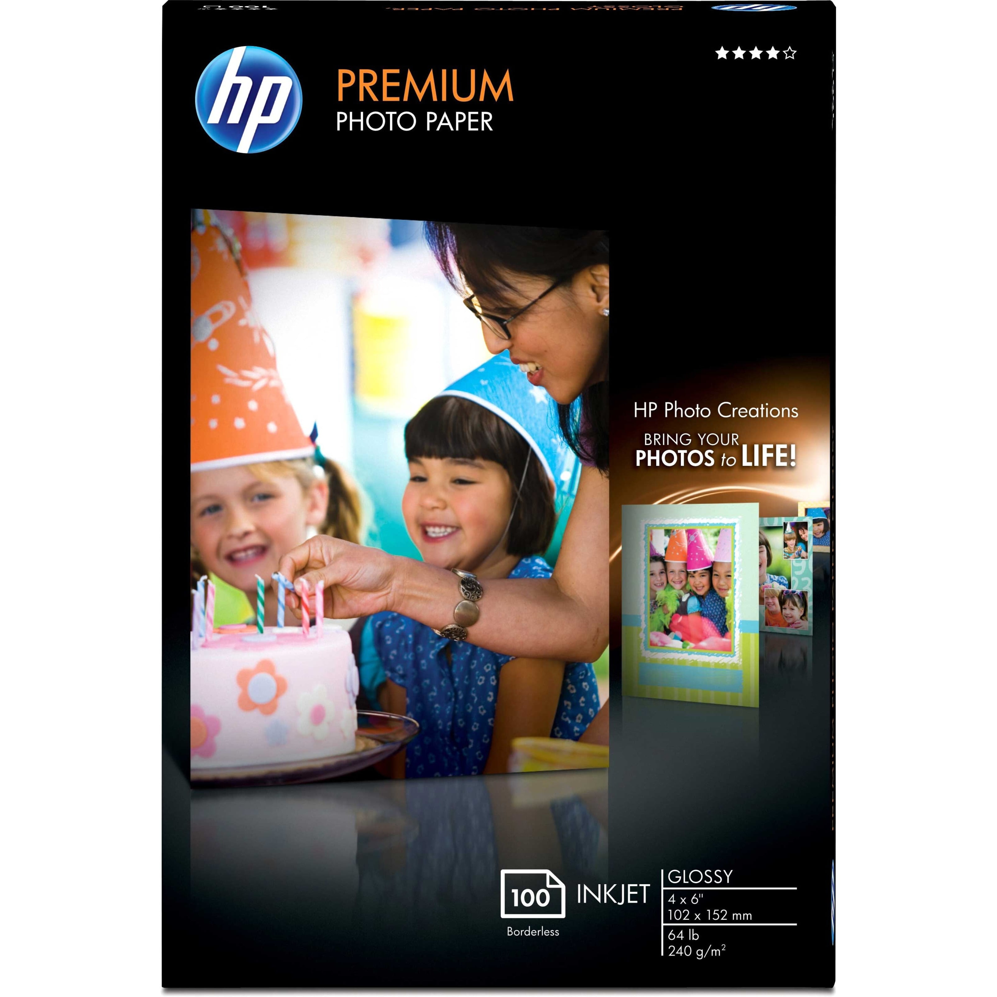 HP Premium Photo Paper, Glossy (150 Sheets, 4 x 6 Inch Borderless
