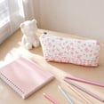 thumbnail image 7 of Floral Makeup Brush Cosmetic Bag for Women, Small Flower Pencil Pouch, Flowers Toiletry Organizer Case Kawaii Makeup Cosmetic Travel Cloth Pouch (Pink Floral, 4.7''x8.6''), 7 of 7