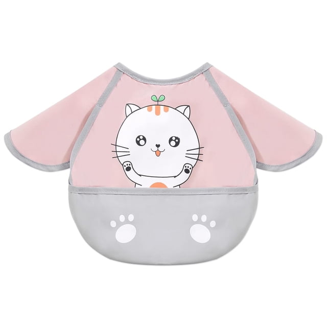 Baberos para bebés que no ensucian, babero impermeable de manga larga para bebés y niños pequeños, baberos de alimentación, baberos de arte, baberos de comida de 6 a 24 meses