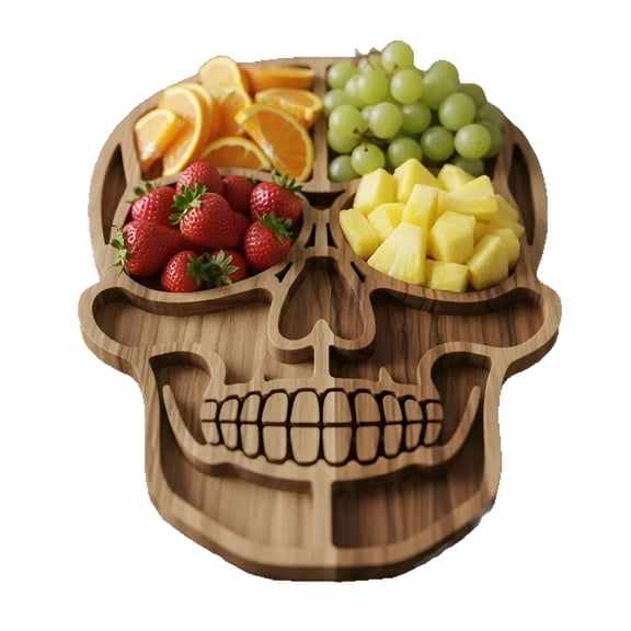 ACDANC 2026 New Large Bamboo Wood Halloween Charcuterie Cheese Cutting Board Spooky Skeleton Decorative Serving Platter Tray for Thanksgiving Christmas Housewarming Party