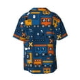 thumbnail image 5 of Uemuo Funny Steam Train Pattern Cotton Linen Short Sleeve Shirts,Casual Lightweight Button Down Shirts,Vacation Beach Summer Tops-X-Large, 5 of 7