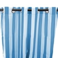 thumbnail image 3 of Jordan Manufacturing 54" x 84" Caribbean Blue Stripe Grommet Semi Sheer Outdoor Curtain Panel, 3 of 9