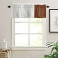 thumbnail image 3 of Hokiten Rod Pocket Curtain Valance, Boho Brown Leather Texture Farmhouse Window Valance for Living Room, Bedroom, Kitchen Modern Black Striped 60"W x 18"L, 3 of 8