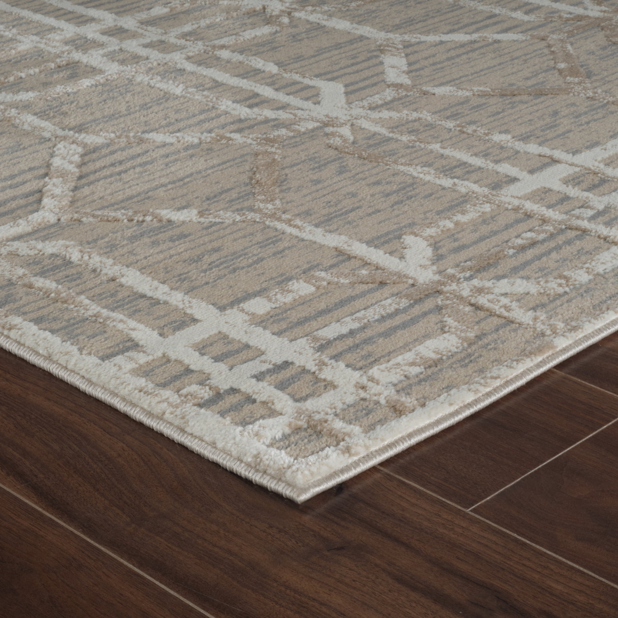 Rug Branch Nomad Abstract Indoor Area Rug, Beige Brown, Modern - Living Room, Bedroom, Dining Room, and Kitchen