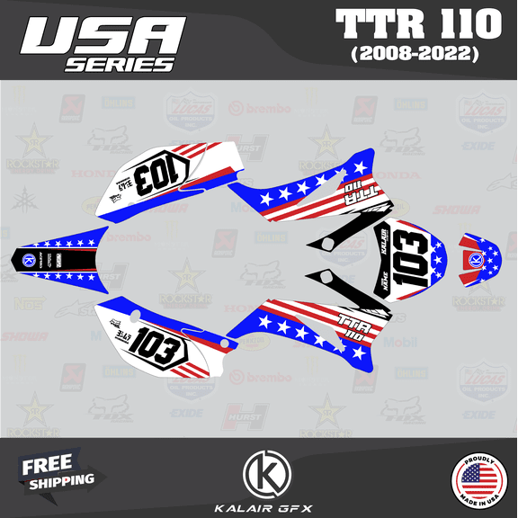 Kalair GFX Graphics Kit for Yamaha TTR110 (2008-2023) Usa Series