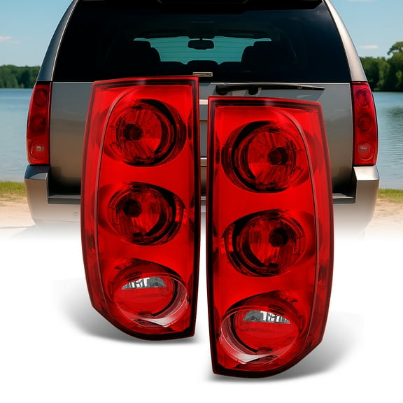 AKKON - For GMC Yukon XL 1500/2500 Red Clear Tail Lights Brake Lamps Driver Left   Passenger Right Replacement