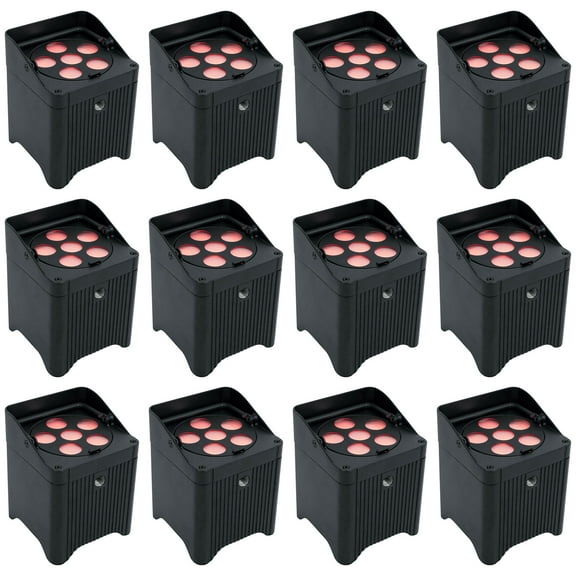 (12) Chauvet DJ Freedom Par T6 Wireless Rechargeable RGB LED DMX Wash Up-lights