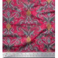 thumbnail image 1 of Soimoi Pink Georgette Viscose Fabric Vector Design Damask Print Fabric by the Yard 44 Inch Wide, 1 of 3