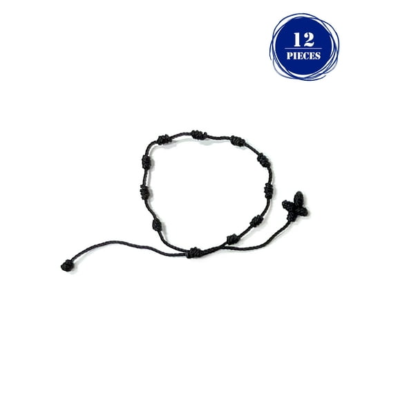 Decade bracelet knotted with strings in bright colors - Pack of 12 or 6 pieces