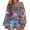 Blue, variant on Women's Off The Shoulder Blouse Ruffle Long Sleeve Summer Tops Casual Smocked Loose Fit Beach Shirt Elegant Boho Style Solid Color Blouse