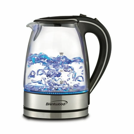 Brentwood Appliances KT-1900BK 1.7L Cordless Glass Electric Kettle, Black