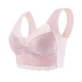 thumbnail image 1 of GDREDA Soutien-Gorge Extensible en Polyester pour Femmes Grande Taille Dos Rassemblé Sans Armature Dentelle Poitrine Enveloppée sous-Vêtements Fixation une Taille Soutien-Gorge de Nuit Sans Couture Rose,TTTG, 1 of 3