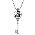 thumbnail image 1 of Dragon Outline China Chinese Pattern Pendant Vintage Necklace Silver Key Jewelry, 1 of 3