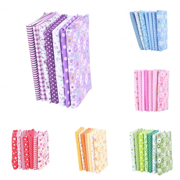 AUQ 42Pcs (25cm x 25cm) Quilting Fabric Bundles,Cotton Craft Fabric Bundle Squares,Fat Quarters Fabric Bundles,Squares Sheets Patchwork,Pre-Cut Quilt Squares,DIY Sewing Quarters Bundle