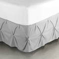 thumbnail image 3 of Nestl 14" Tailored Pinch Pleated Bed Skirt - Hotel Luxury Double Brushed Microfiber Pintuck Decorative Dust Ruffle, Full, Silver Gray, 3 of 9