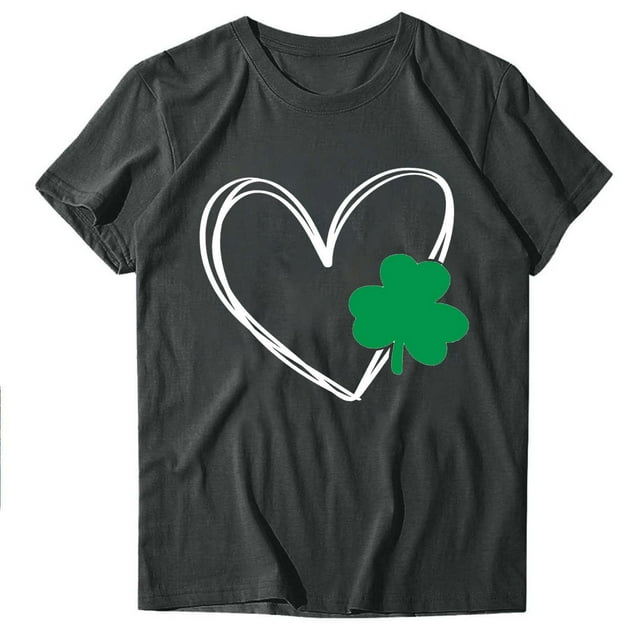 QIPOPIQ T-Shirts à Manches Courtes pour Femmes Col Rond T-Shirts de la Saint-Patrick T-Shirt Trèfle de la Saint-Patrick T-Shirt Vert T-Shirts Chanceux T-Shirts de Vacances T-Shirts Graphiques Offres