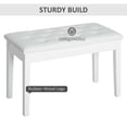 thumbnail image 7 of GVN Piano Bench, Duet Piano Chair with Faux Leather Padded Cushion and Wooden Frame, Button Tufted Keyboard Bench, White, 7 of 7