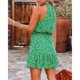 thumbnail image 4 of ICHUANYI Clearance Fashion Women Summer Floral Print Sexy Halter Casual Sleeveless Dress(Green, L) ICHUANYI WER2023080809444, 4 of 9
