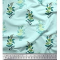 thumbnail image 1 of Soimoi Rayon Crepe Fabric Leaves & Floral Block Fabric Prints by Yard 46 Inch Wide, 1 of 3