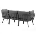 thumbnail image 5 of Modway Riverside 3 Piece Outdoor Patio Aluminum Sectional Sofa Set in Gray Charcoal, 5 of 16