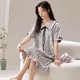 thumbnail image 1 of Camisones de cuello cuadrado para mujer, vestido de noche con estampado Floral, pijama de una pieza, ropa de dormir suelta de manga corta, 1 of 4