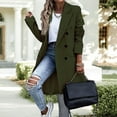 thumbnail image 2 of Dasayo Pea Womens Coats Green Dress Trench Collared Long Business Casual Coats Womens Jackets L, 2 of 9