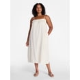 thumbnail image 2 of Time and Tru Women's Sleeveless Double Cloth Cotton Midi Dress, Sizes XS-XXXL, 2 of 5