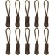thumbnail image 1 of Nvzi 10 tiradores de cremallera de repuesto, color marrón, extensores de cordón para mochilas, chaquetas, equipaje, carteras y bolsos., 1 of 5
