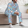 thumbnail image 6 of KLL Gnome Pool Party Sleepwear Mens Flannel Pajamas,Long Cotton Pj Set, 6 of 7