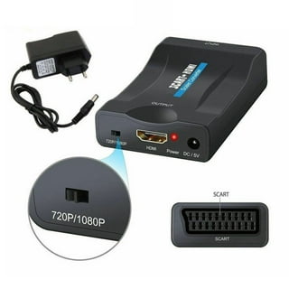 Scart Hdmi to Hdmi Video Converter Box 1080p Scaler 3.5mm Coaxial Audio  Output for Game Consoles DVD