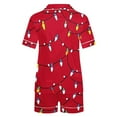thumbnail image 3 of Fancifize Pajamas for Women Christmas Short Sleeve Sleepwear Soft Button Down Loungewear Xmas Print Lounge Set 2 Piece Shorts Set, 3 of 5