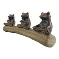 thumbnail image 3 of Zen Feng Shui Koan Of The Frog Meditating Buddha Yoga Frogs Trio On Log Statue, 3 of 5