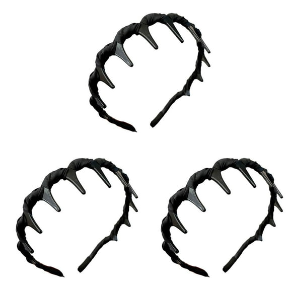 Vintage High Cranium Headbands, Elegant Hairbands for Women, Non- Wedding Party Hair Hoops, Girls Hair Accessories Gift Set(Black,3Pcs)